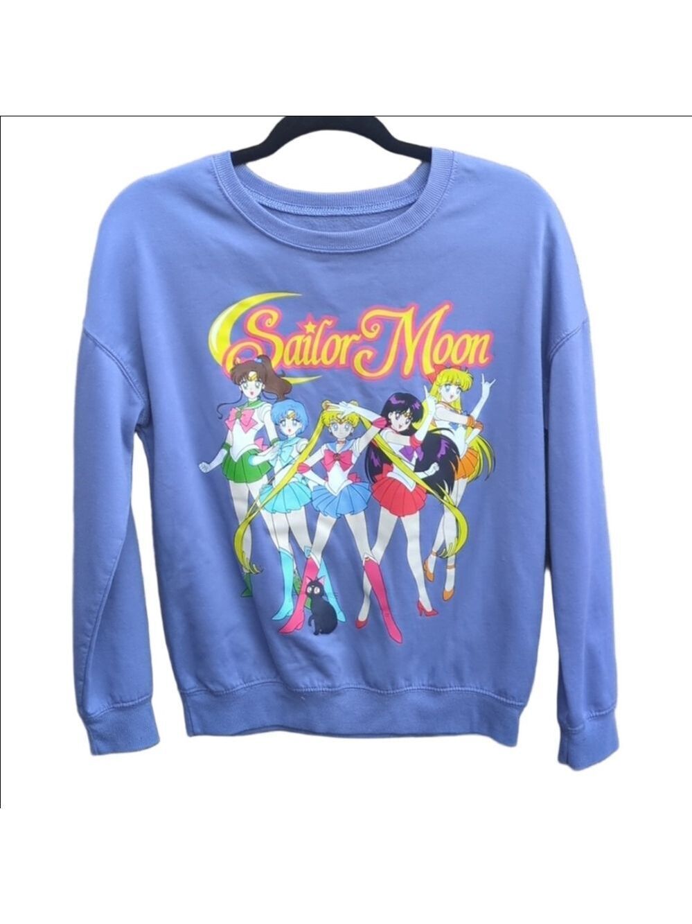 Sailor Moon Sweatshirt Womens Blue XS Anime Pullover